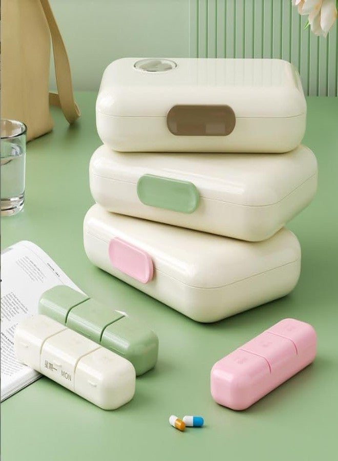 KPTON منظم حبوب أسبوعي لمدة 7 أيام، علبة سفر محمولة للاستخدام 3 مرات في اليوم مع حجرات كبيرة، حافظة مقاومة للرطوبة لتخزين الفيتامينات والأدوية (متعددة الألوان) - Image 2